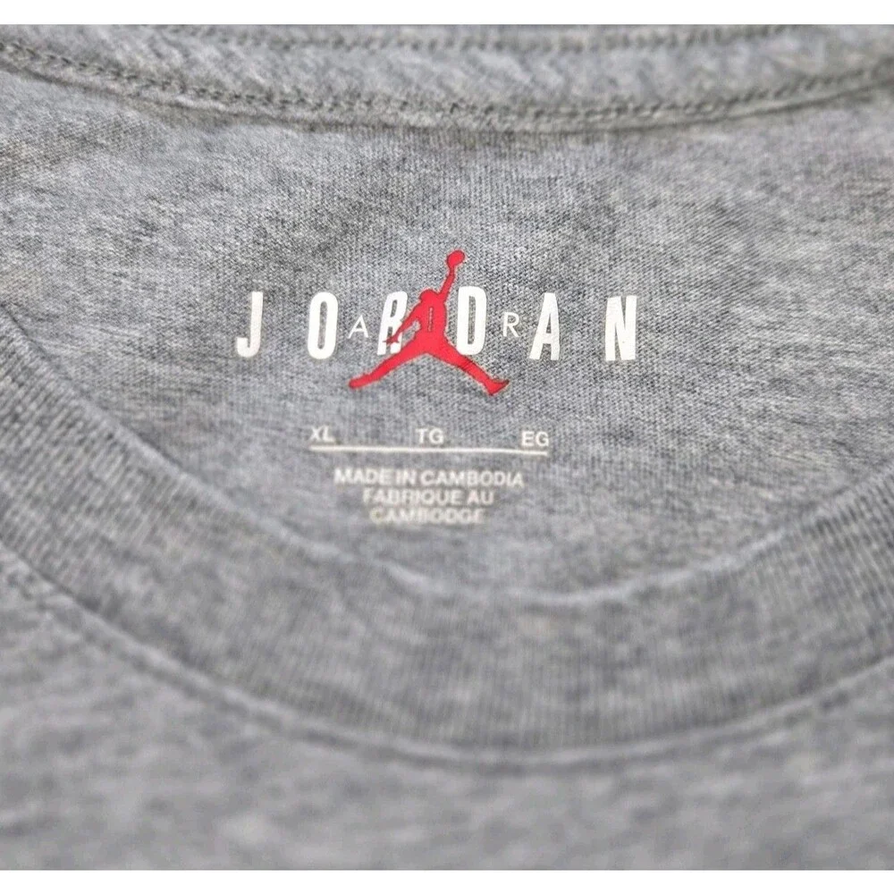 Mens Air Jordan Jumpman Embroidered Short Sleeve T-Shirt Gray XL 